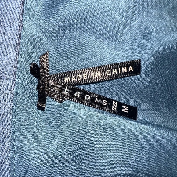 LAPIS Bias Cut Draped Front Cap Sleeve Rayon Georgette Top Sz Medium - Picture 6 of 7